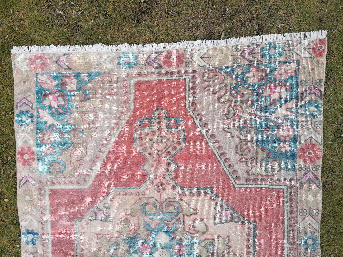 Vintage rug 7x4'6 turkish rug, kitchen rug, oushak rug