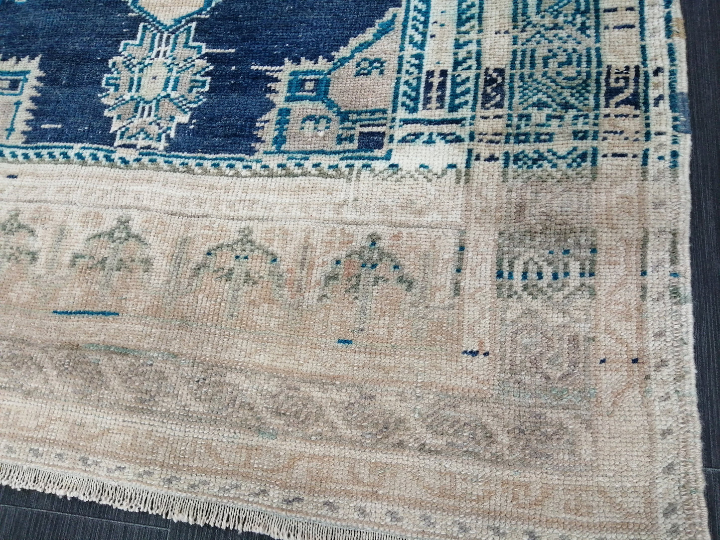3.5 x 6.8 OUSHAK RUG, TURKISH Antique Rug, Vintage Rug, Antique Rug Wool Handknotted Rug, Hand Made Rugs Vintage Turkish Rug