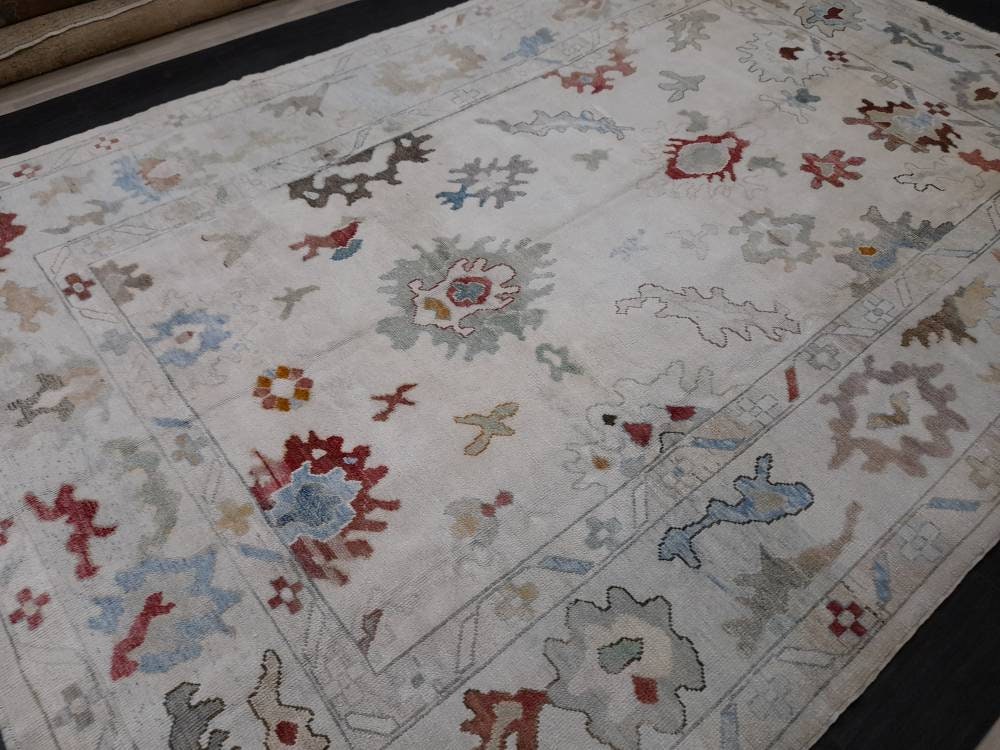 8.5 x 12 Muted Turkish RUG TURKISH Oushak Rug Muted Oushak Rug Vintage Rug Wool Oushak 9x12 Rug Hand Made Rug Authentic Oushak Rug