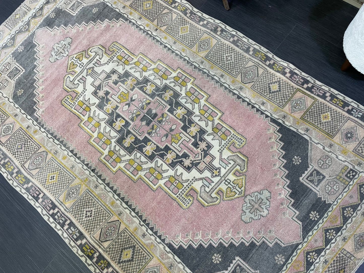 Hand Knotted Rug, Oushak 4.8 x 7.7 Rug, Rustic Rug, Handmade Rug, Turkish Rug, Farmhouse Rug, Vintage Rug, Wool rug
