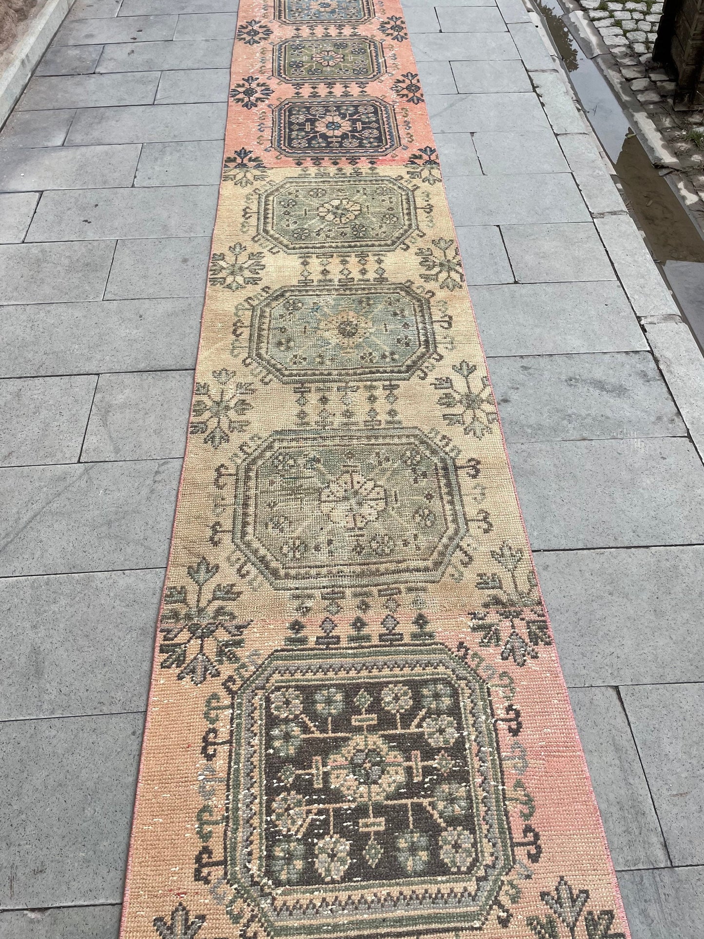 Muted Vintage Staircase Runner Rug 2.5 x 27 Extra Long TURKISH Runner Rug Vintage Runner Rug Distressed Runner Rug Runner Handmade Runner