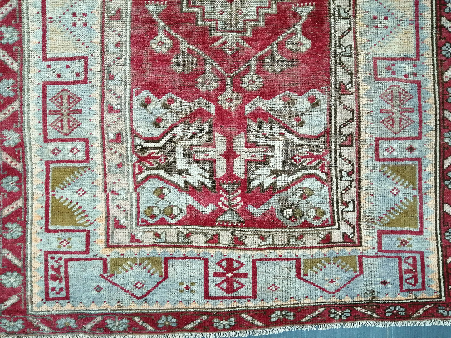 Antique Oriental RUG 3.5 x 6.3 TURKISH Oushak Rug Vintage Wool Rug Hand Made Rugs Vintage Rug