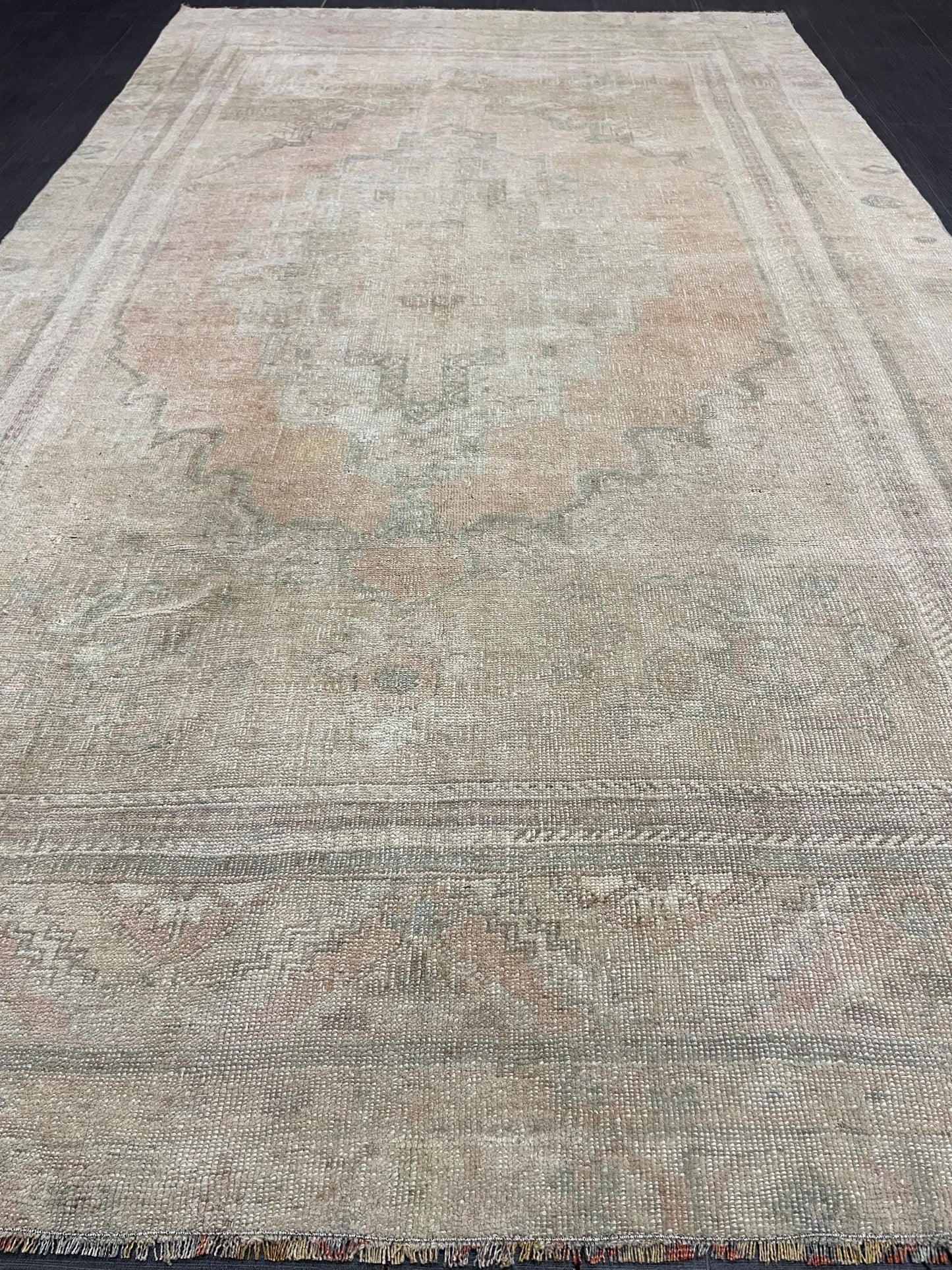 MUTED Vintage RUG 5x9 TURKISH Oushak Rug Vintage Hand Knotted Rug Antique Persian Hand Made Rugs Turkish Rug Handmade Wool Rug