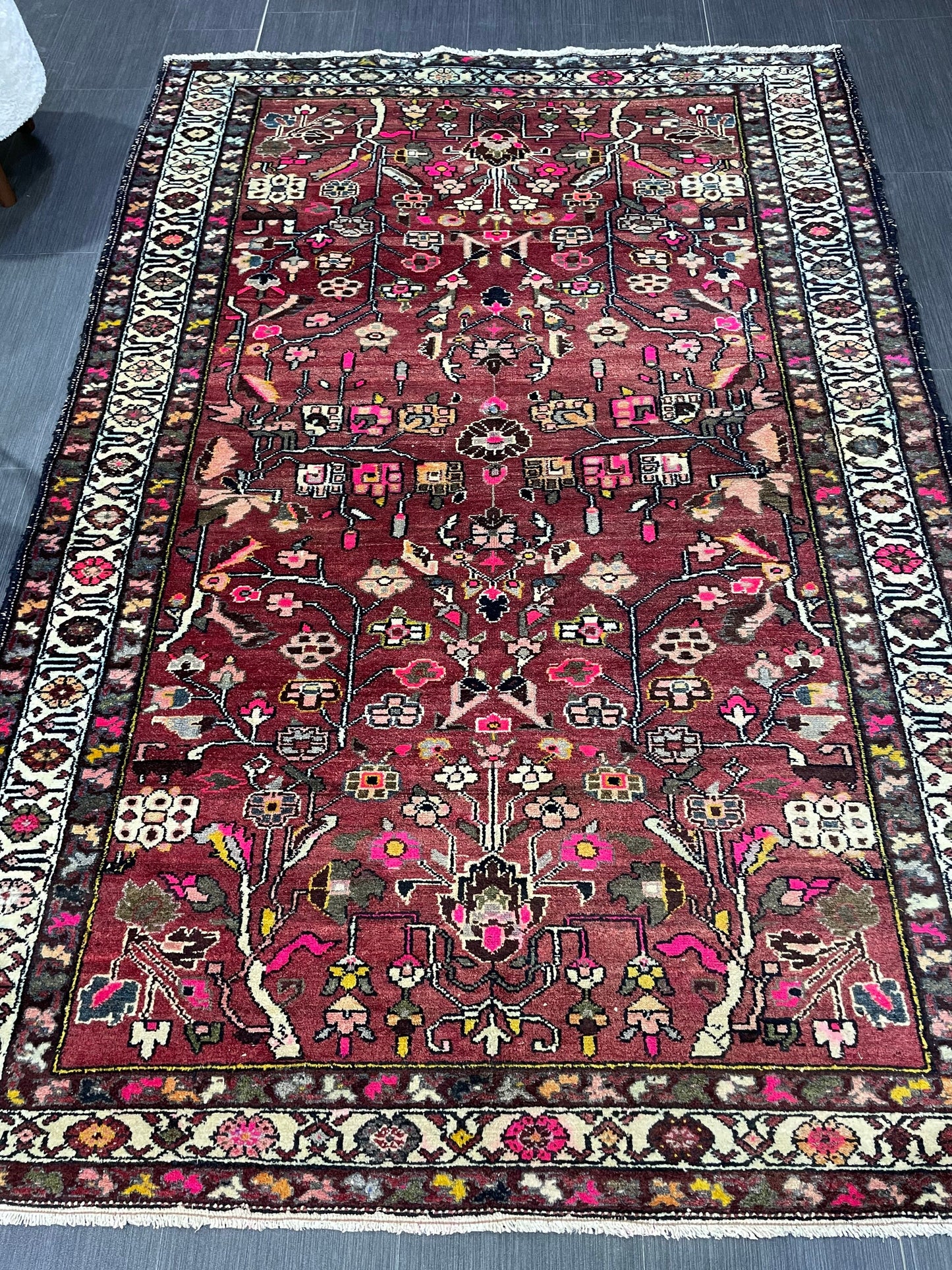 Persian RUG, Fine Hand Knotted 4.6 x 6.9 Rug, Turkish Vintage Oriental Rug, Vintage Rug, Fine Knotted Antique Rug, Wool Living room Rug,
