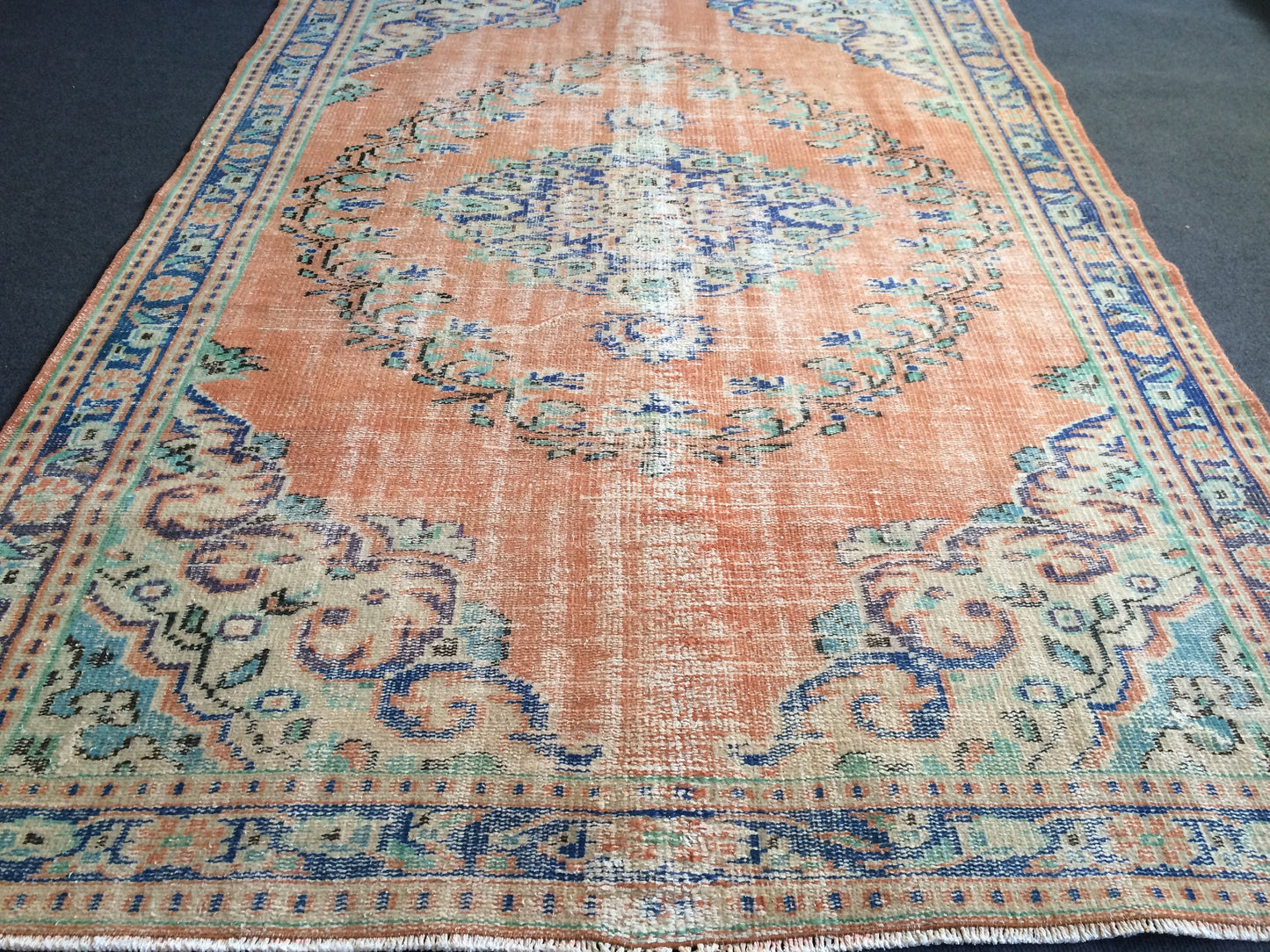 Vintage Rug Turkish Rug Oushak Rug Bohemian Rug Living Room Rug Wool Oushak Rug Hand Made Rug