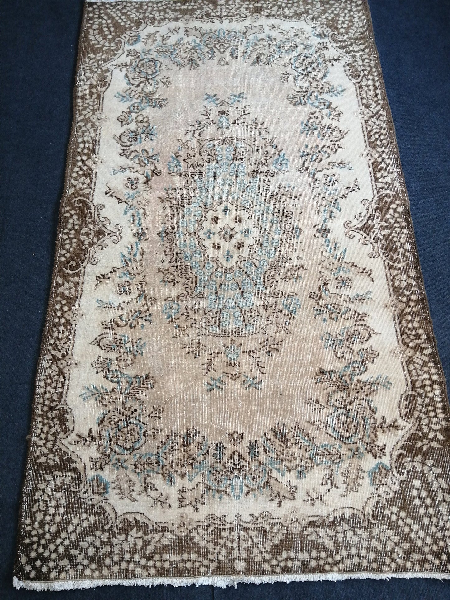 4x7 Turkish Rug, Oushak Rug, Oushak Rugs, Wool Rugs, Hand Knotted Rug, Faded Vintage Rug, Muted Hand Made Rug