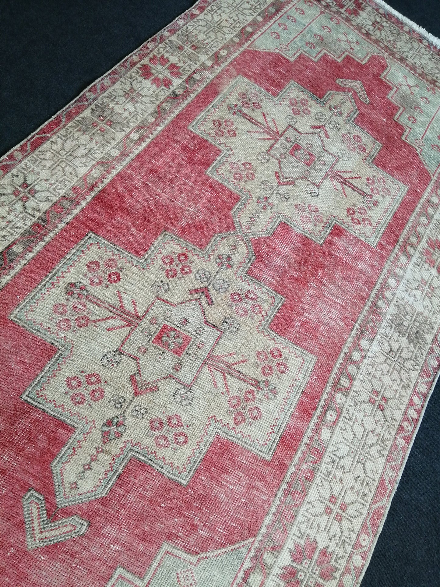 9.3 x 4.6 Oushak Runner Rug Turkish Runner Rug Vintage Runner Rug Hallway Runner Rug Kitchen Runner Rug Wool Runner Rug Wool Oushak Rug