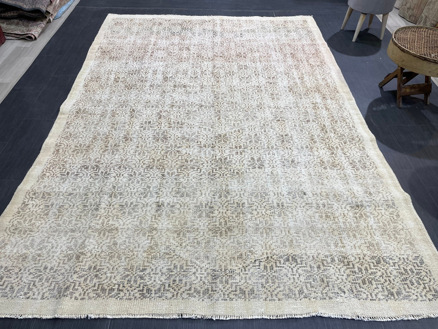 Antique WOOL RUG, Vintage 6x9 Rug, Turkish Oushak Rug, Handmade Rug, Distressed Rug, Oushak Rug, Farmhouse Rug, Oriental Rug,Rustic Rug