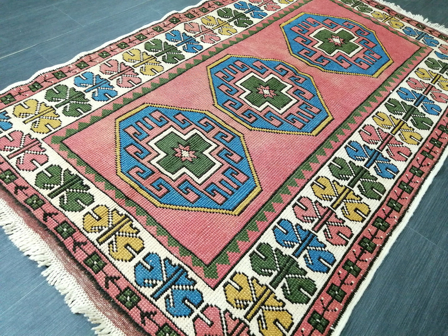 Vintage Rug 3.6 x 6 Vintage Turkish Rugs Oushak Rug Turkish Traditional Rug, Turkish Oushak Rug, Vintage Oushak Rug, Wool Rug