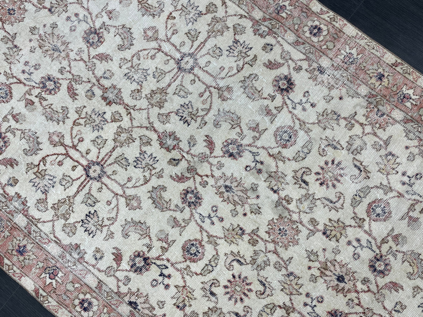 Vintage Rug TURKISH 4.6 x 7.7 Rug Handmade Rug Vintage Persian Rug Oushak Rug Hand Knotted RugTurkish Rug Vintage Oushak Rug, Wool Rug