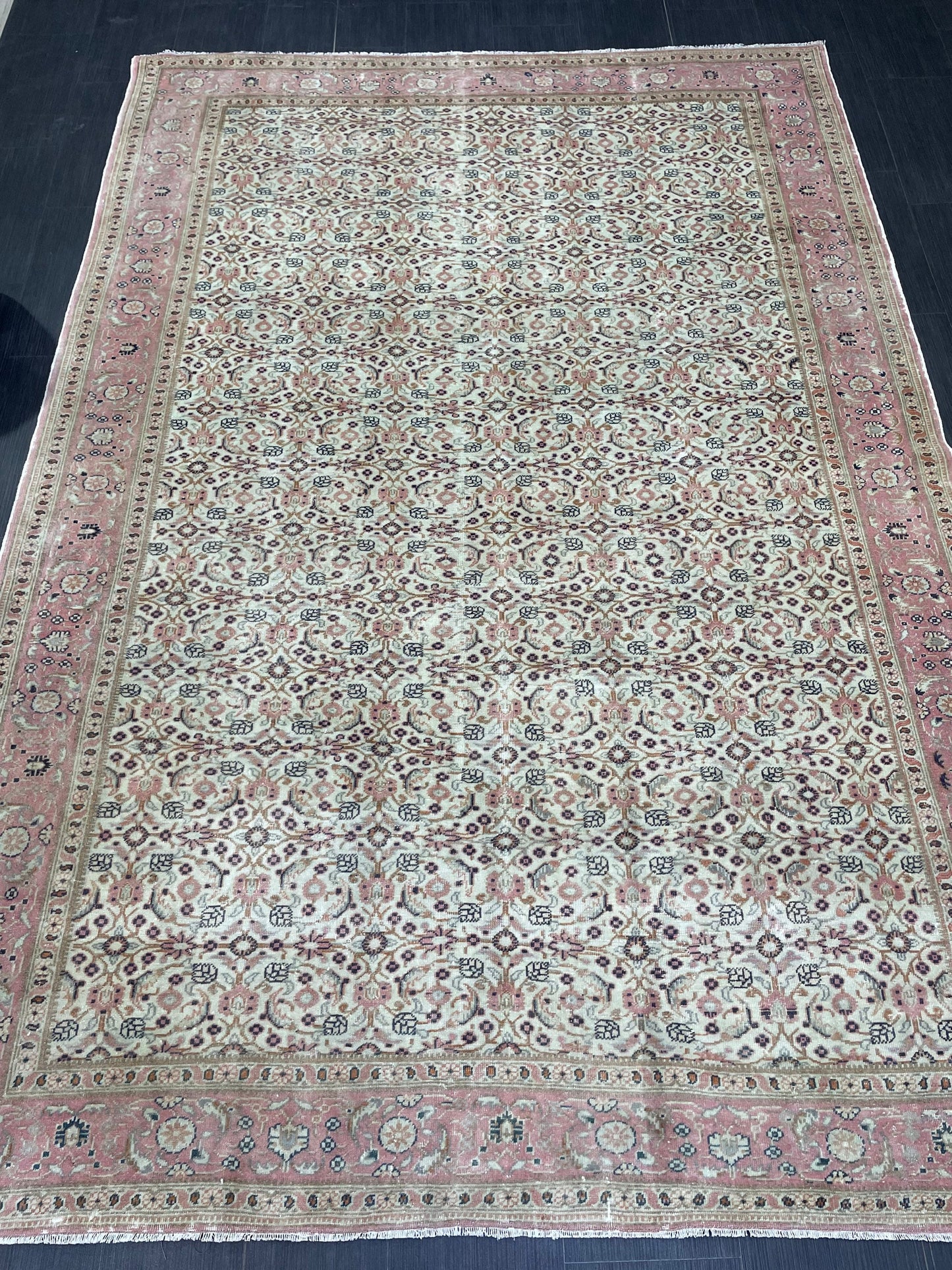 Persian RUG Hand Knotted 6.4 x 9.3 Rug Vintage Oushak Rug Vintage Quality Rug Wool Fine Knotted Rug Handmade Rug Vintage Turkish Rug