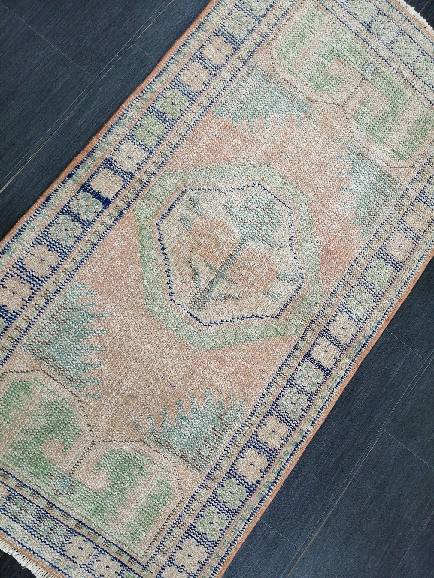 4.8 x 2.5 Muted Rugs, Distressed Hand Made Rug, Oushak Rug, Rustic Rug, Boho Rug, Turkish Rug, Farmhouse Rug, Vintage Rug, Wool rug