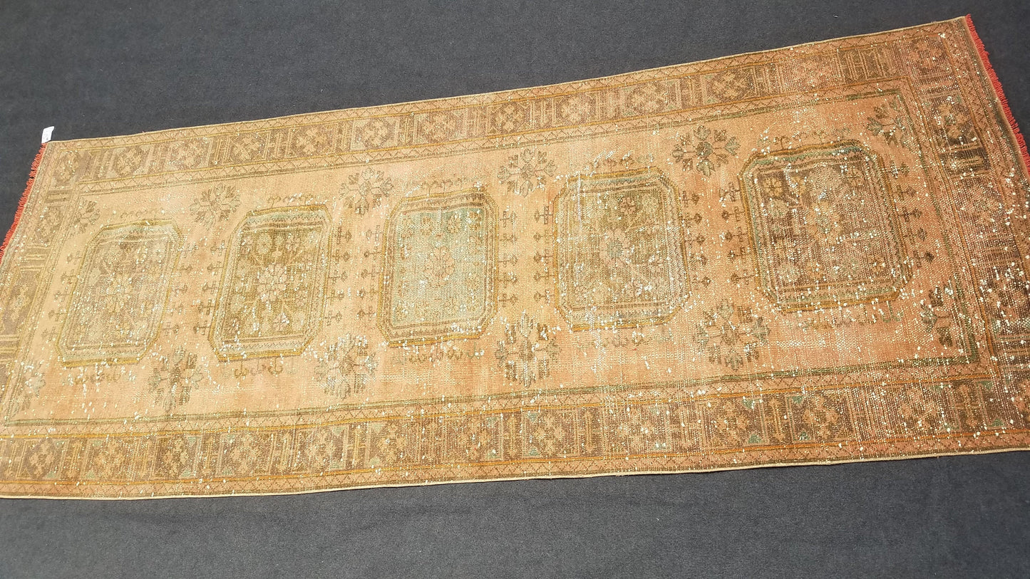 Oushak turkish rug, vintage rug, vintage oushak rug, vintage anatolian rug,unique hand made rug,kitchen rug 10'8x4'6