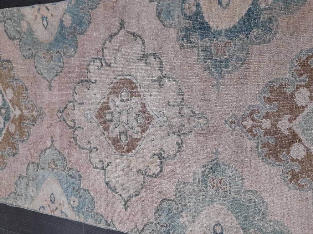 Muted Vintage Runner Rug 2.8 x 12.2 Muted Hallway Runner Kitchen Runner Rug Muted Staircase Runner Rug Muted Oushak Rug XĹ Turkish Runner