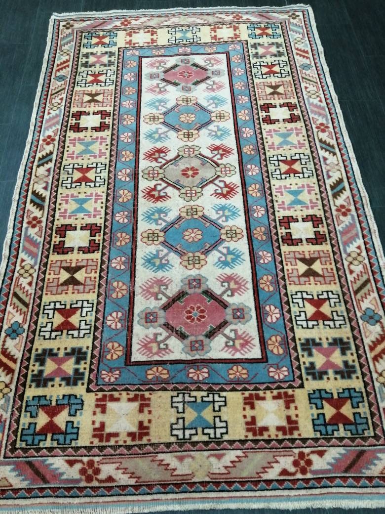 6.4 x 3.9 VINTAGE Rug Hand Made Runner Rug, Oushak Runner Rug, Rustic Rug, Bohemian Rug, Rug Runner, Turkish Rug, Farmhouse Rug