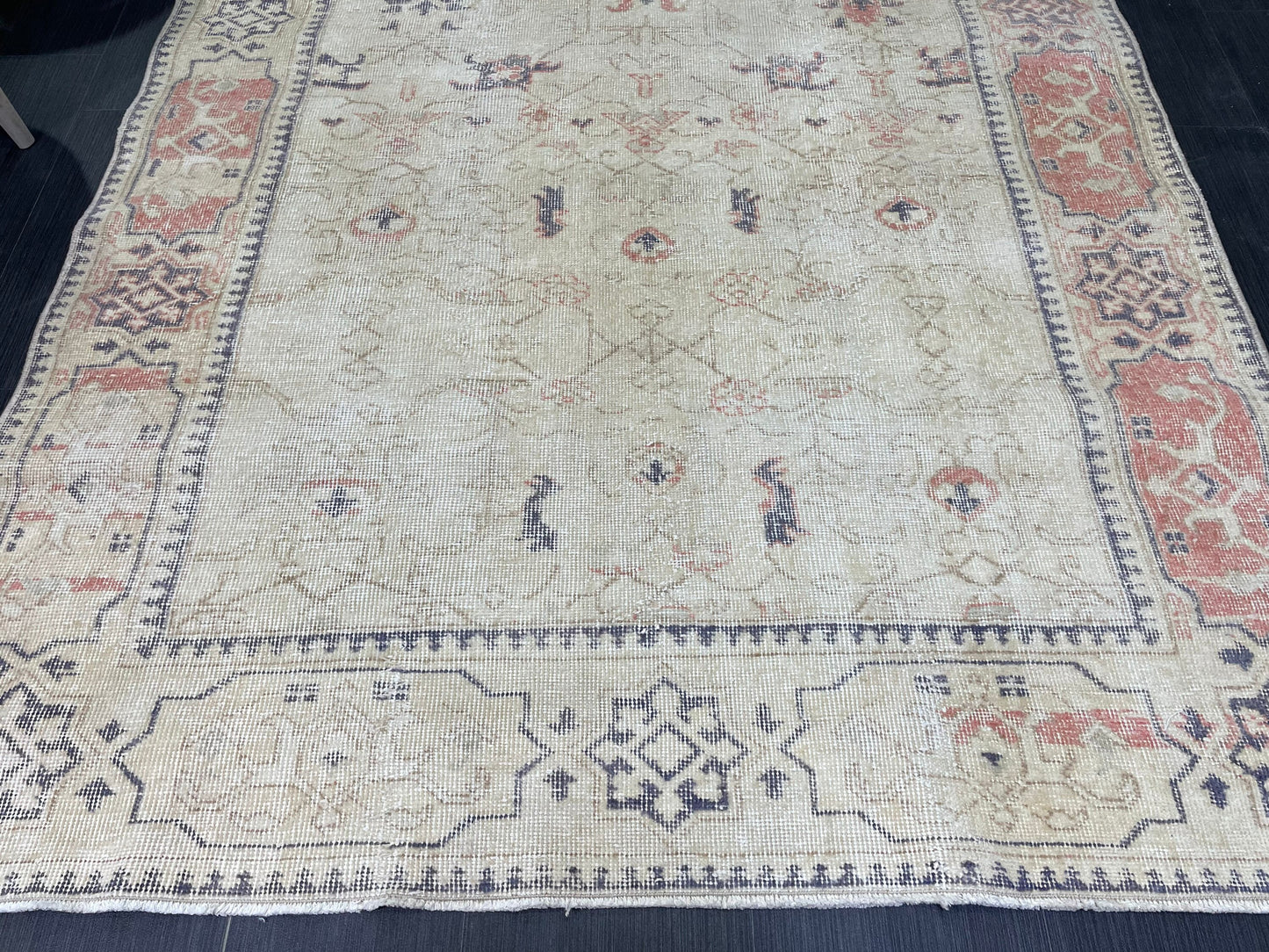 Distressed Vintage Rug, Persian 4.9 x 8.5 Rug, Handmade Rug, Antique Rug, Rustic Rug, Turkish Rug, Farmhouse Rug, Wool rug