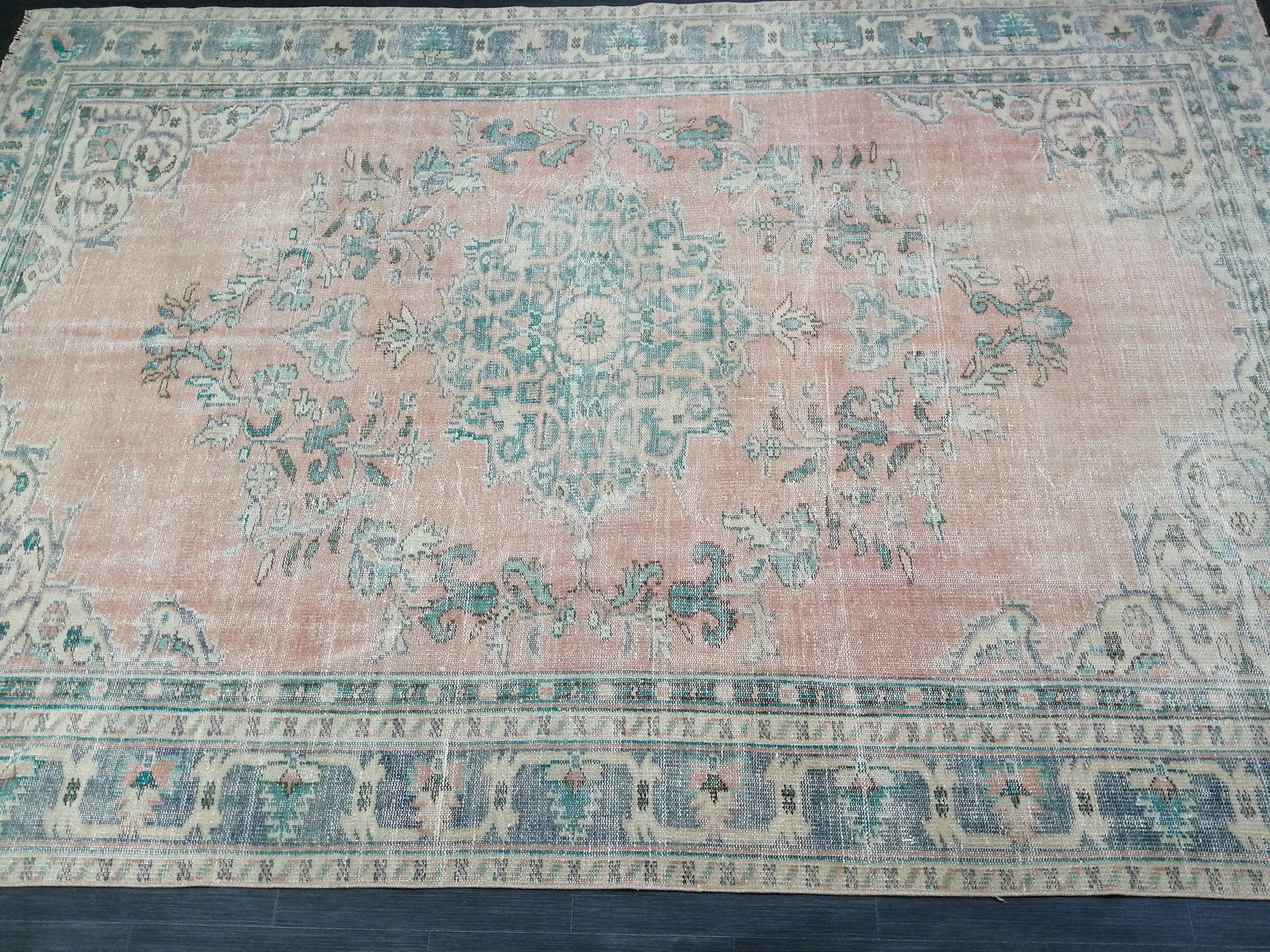 7.4 x 10.7 Large OUSHAK RUG TURKISH Rug Vintage Oriental 7x11 Vintage Rug Wool Oushak Rug Hand Made Rugs Vintage Turkish Rug 8x11 rug