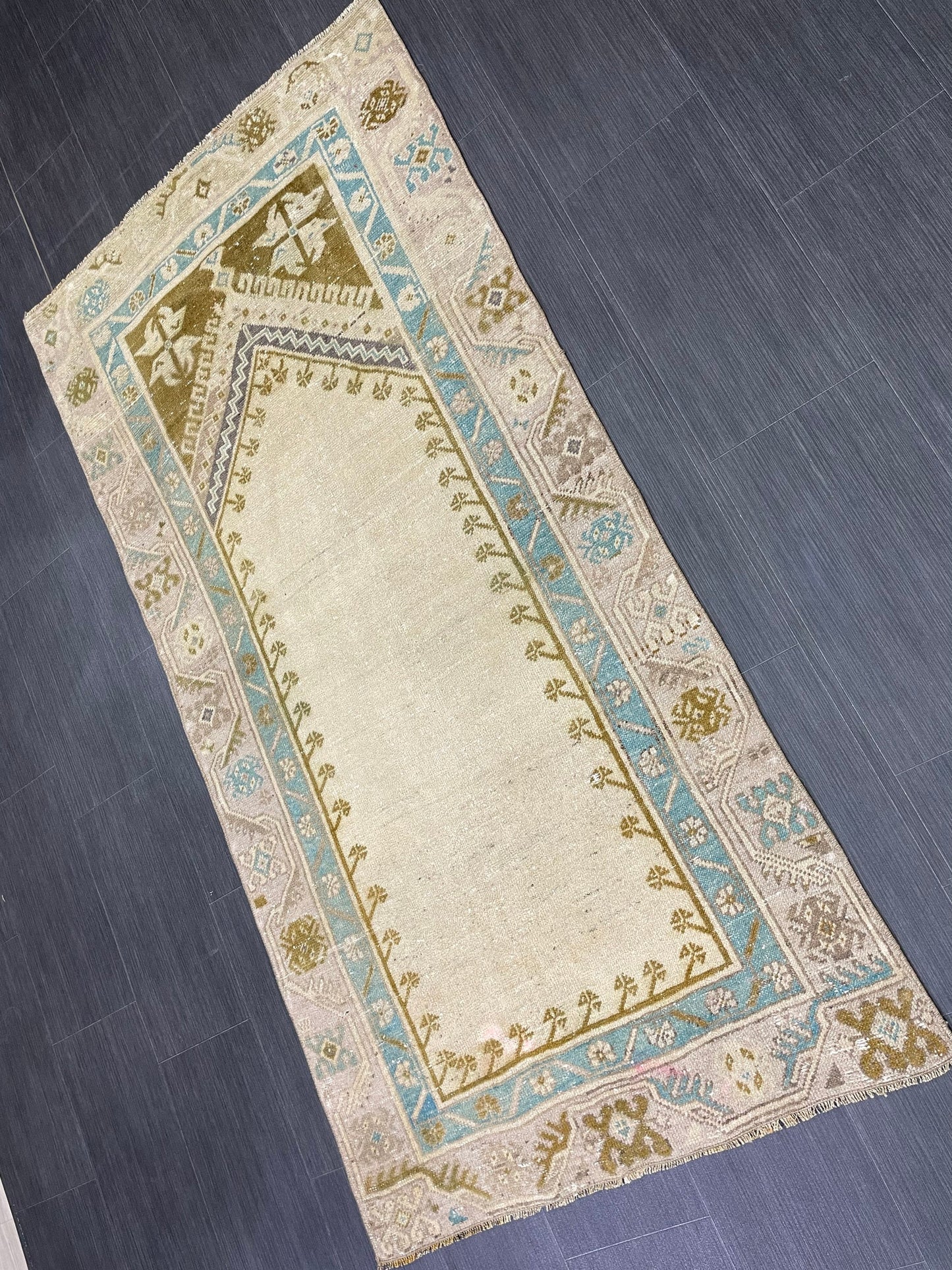 Vintage Rug 3.2 x 6.3 Turkish Rug Wool Vanity Rug Handmade Rug Persian Rug, Hand Knotted Wool Rug
