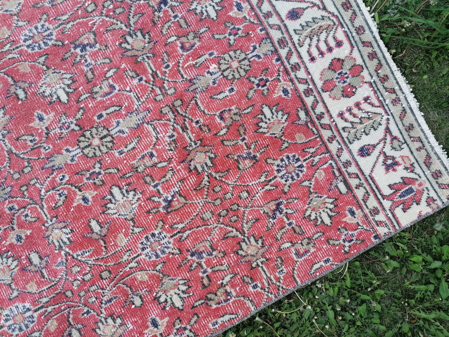 Vintage rug, turkısh vıntage rug, hand made anatolian rug 4x5'5 feet, wool rug