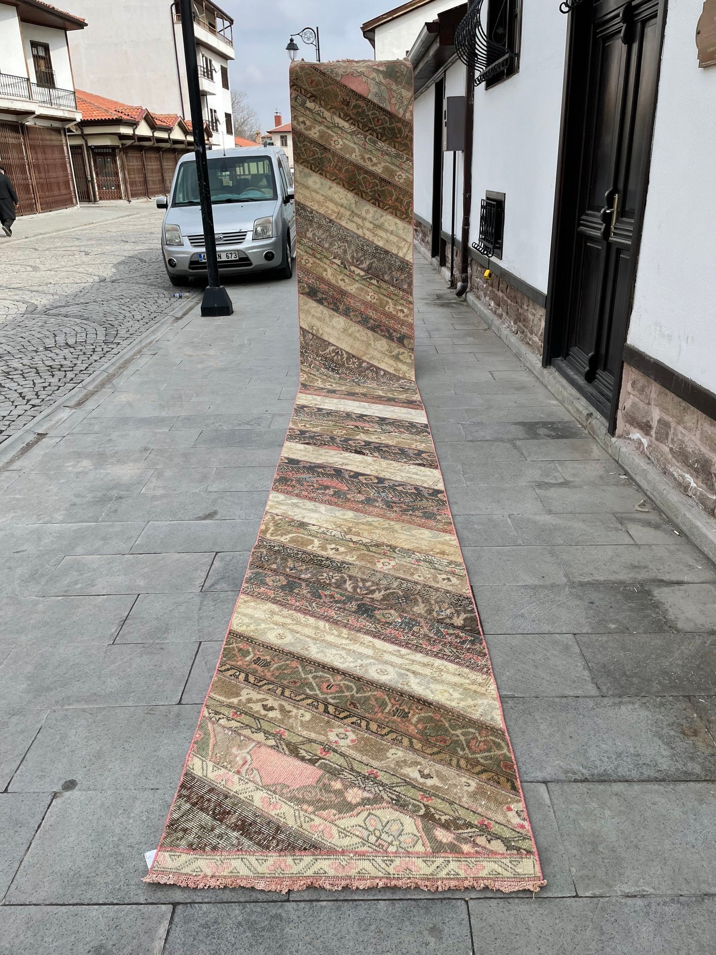 Extra Long Turkish Runner Very Long Patchwork Runner Rug 2.7 x 20 ft Vintage Runner Rug Oushak XL Oriental Runner Rug Staircase Runner rug