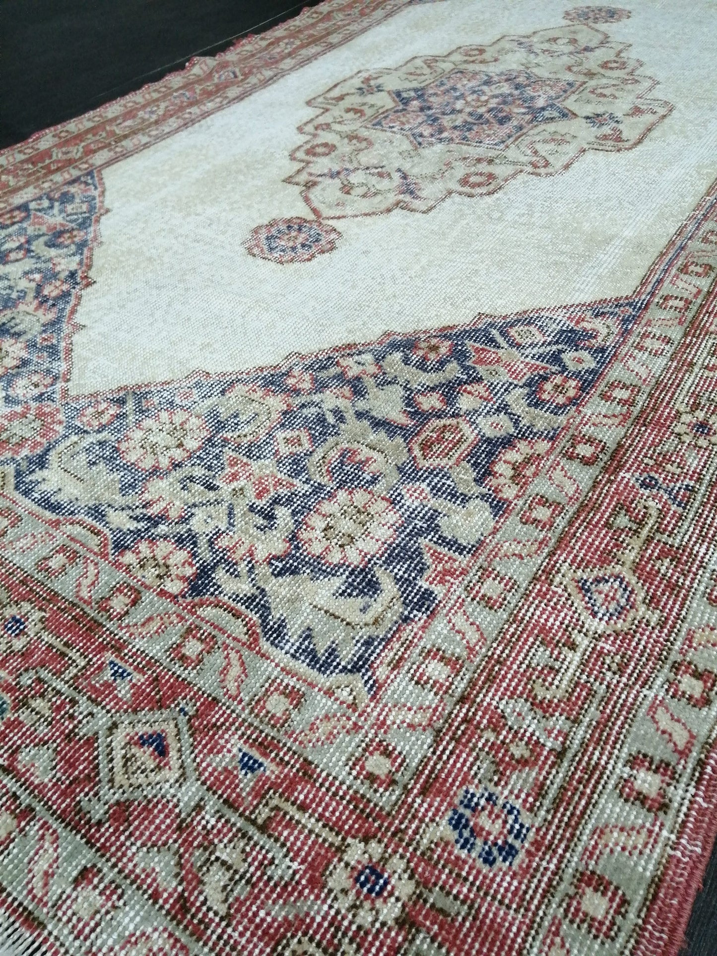 6.9 x 3.9 Rug Handmade Rug Oushak Rug, Rustic Rug Hand Knotted Rug, Rug Runner,Muted Turkish Rug, Farmhouse Rug, Vintage Rug, Wool rug