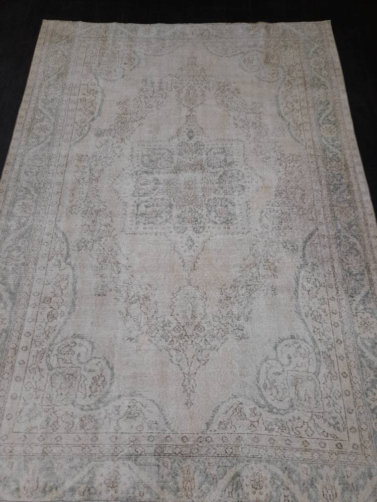 DISTRESSED Hand Made Rug 7X10 Vintage Turkish Rug Natural wool Rug ORIENTAL Rug, Living Room Rug, Oushak Rug, Hand Knotted Rug Antique Rug