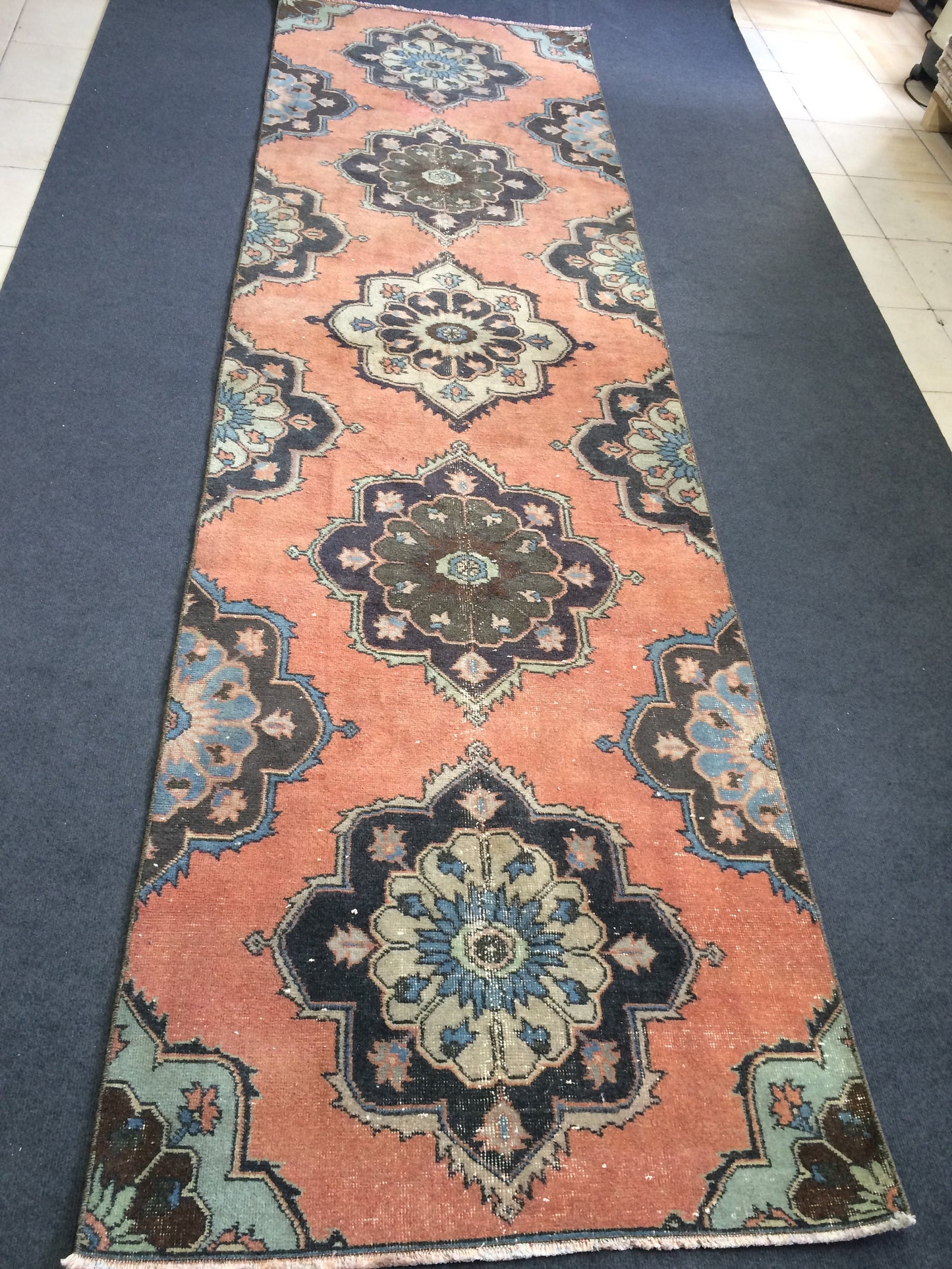 11.4 x 3.2 Turkish Runner Rug Vintage Runner Rug Hallway Runner Rug Oushak Runner Rug Kitchen Runner Rug Wool Runner Rug Wool Oushak Rug