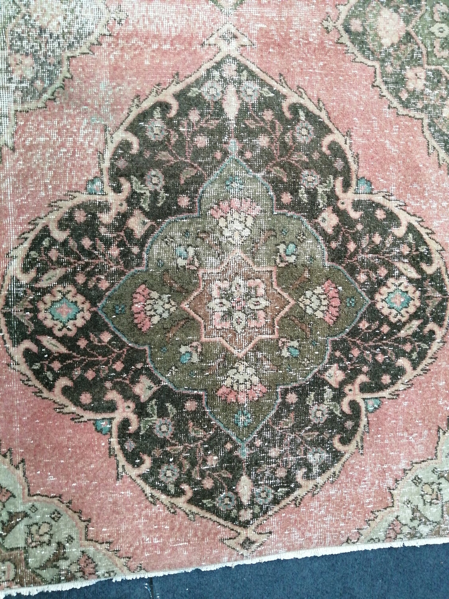 11 x 3.4 OUSHAK RUG TURKISH Oushak Rug Vintage Muted Oushak Runner Rug Faded Vintage Rug Wool Oushak Rug Hand Made Rugs Turkish Rug