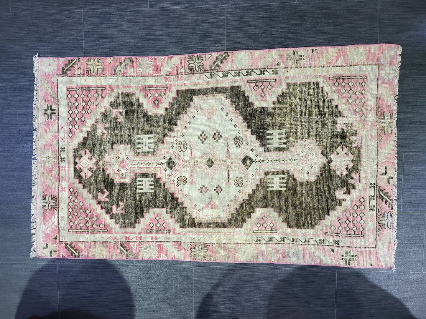 Hand Knotted Rug, Handmade Rug, Oushak 2.5 x 4 Rug, Natural Wool Rug, Oriental Rug , Turkish Rug, Farmhouse Rug, Vintage Persian rug