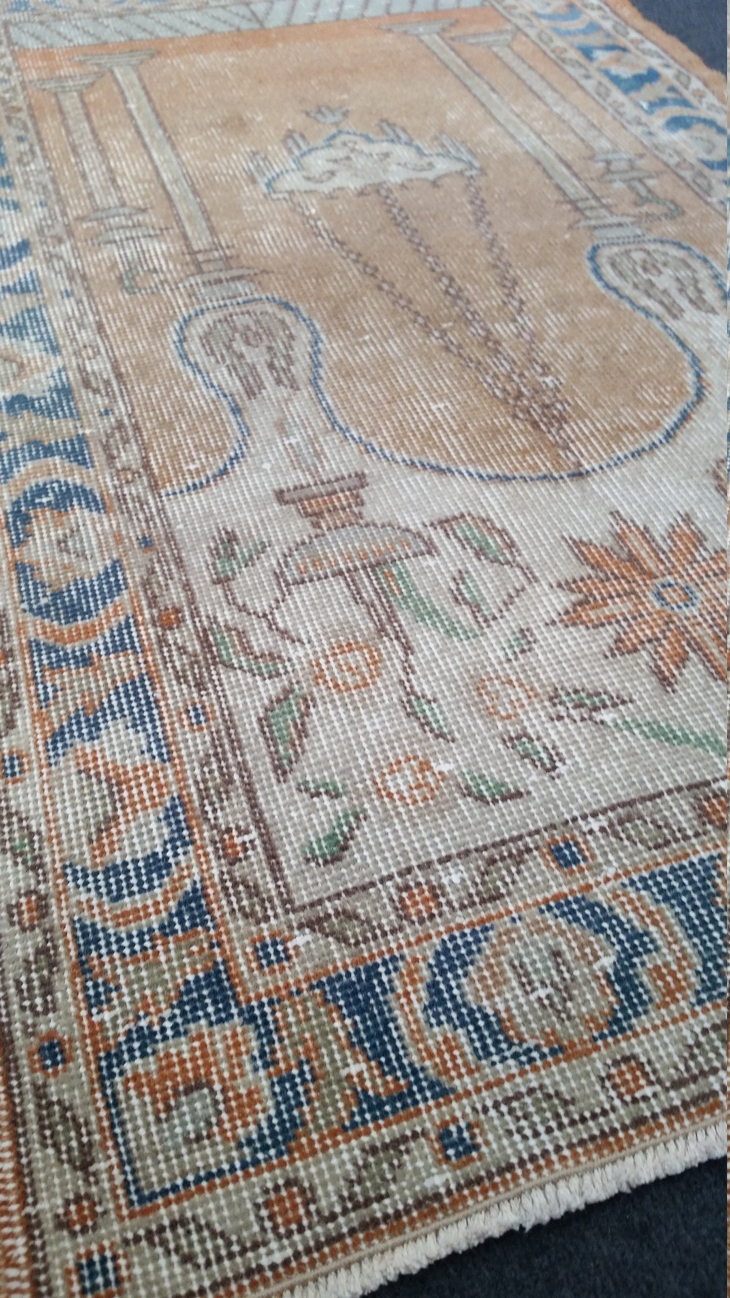 Vintage Rug Turkish Rug Oushak Rug Wool Oushak Rug Vintage Rugs Boho Rug