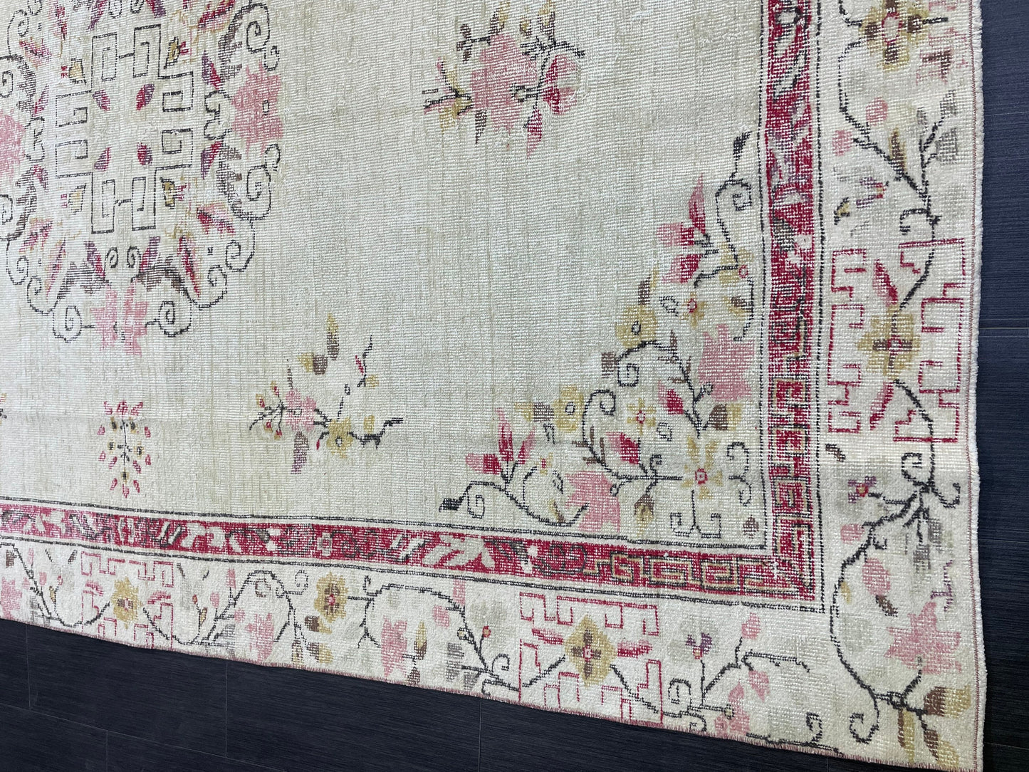 Distressed RUG, Vintage 6.2 x 9.3 Rug, Oushak Rug, Handmade Rug, Turkish Rug, Antique Rug, Farmhouse Rug, Persian Rug,Rustic Rug