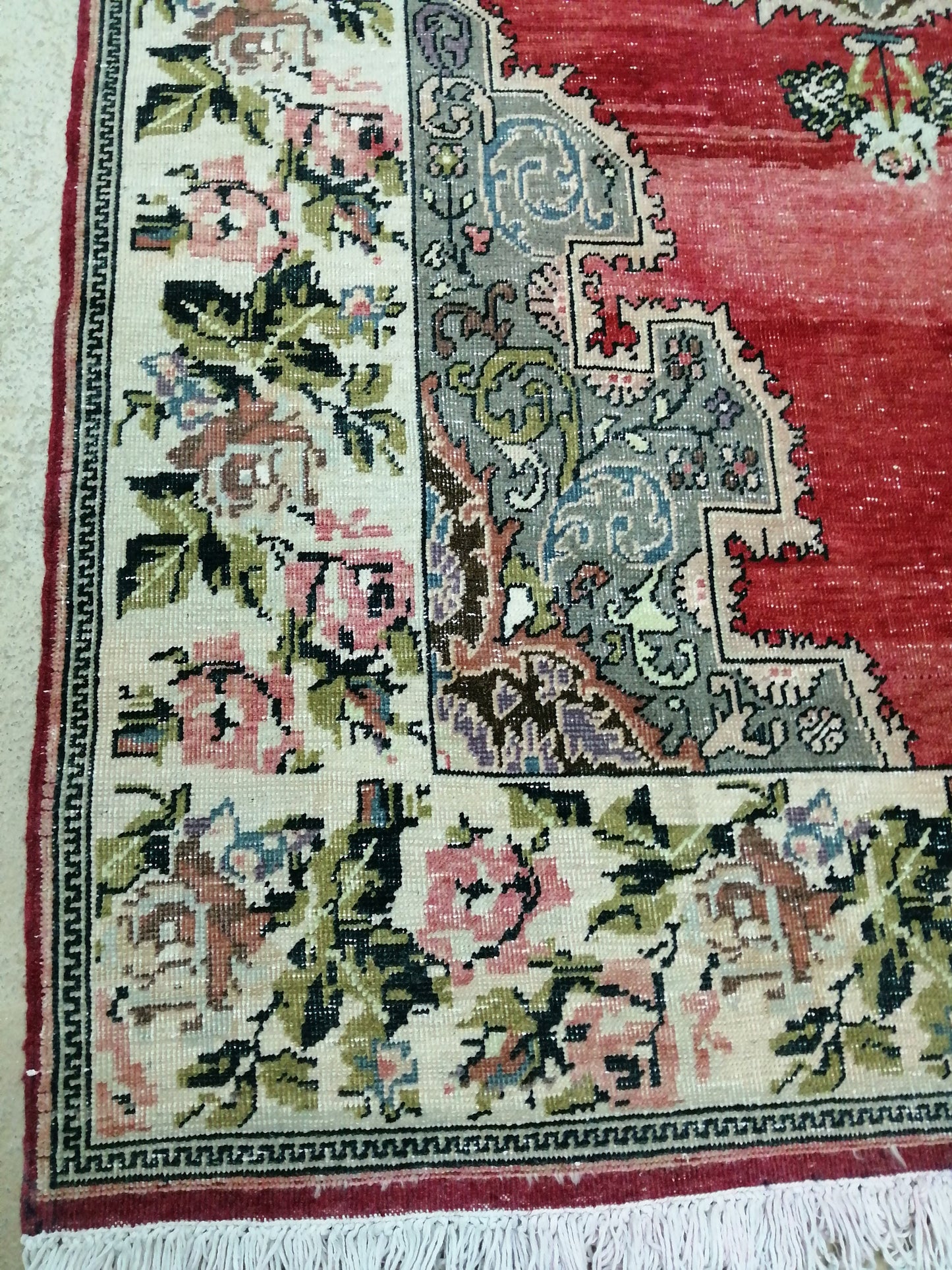4.6 x 7.6 Floral OUSHAK RUG TURKISH Oushak Rug Vintage Oushak Runner Rug Vintage Runner Rug Wool Oushak Rug Hand Made Rugs Vintage Rug
