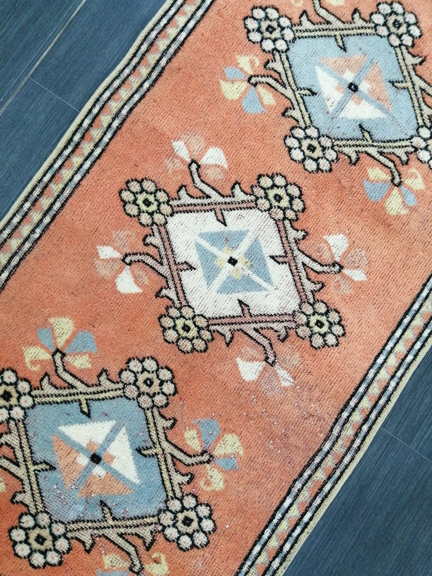 8.8 x 2 Vintage Runner Rug Hallway Runner Rug Kitchen Runner Rug Wool Runner Rug Wool Oushak Runner