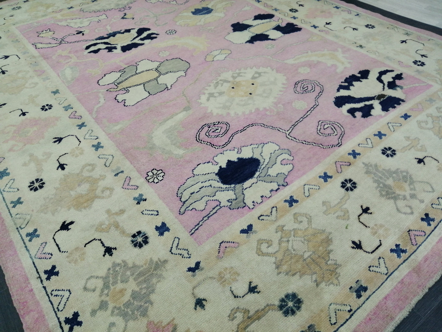 9x11.8 OUSHAK RUG, TURKISH Oushak Rug, Vintage Oushak Rug, Rug, Wool Vintage Rug Hand Made Rugs, Made In Turkey Oushak Rug, 9x12 high Pile