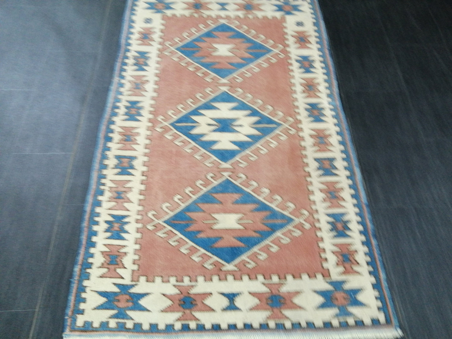 4.8 X 3 Vintage Oushak Runner Rug Vintage Runner Rug Wool Oushak Rug 5X3 Hand Made Rugs Vintage Turkish Rug