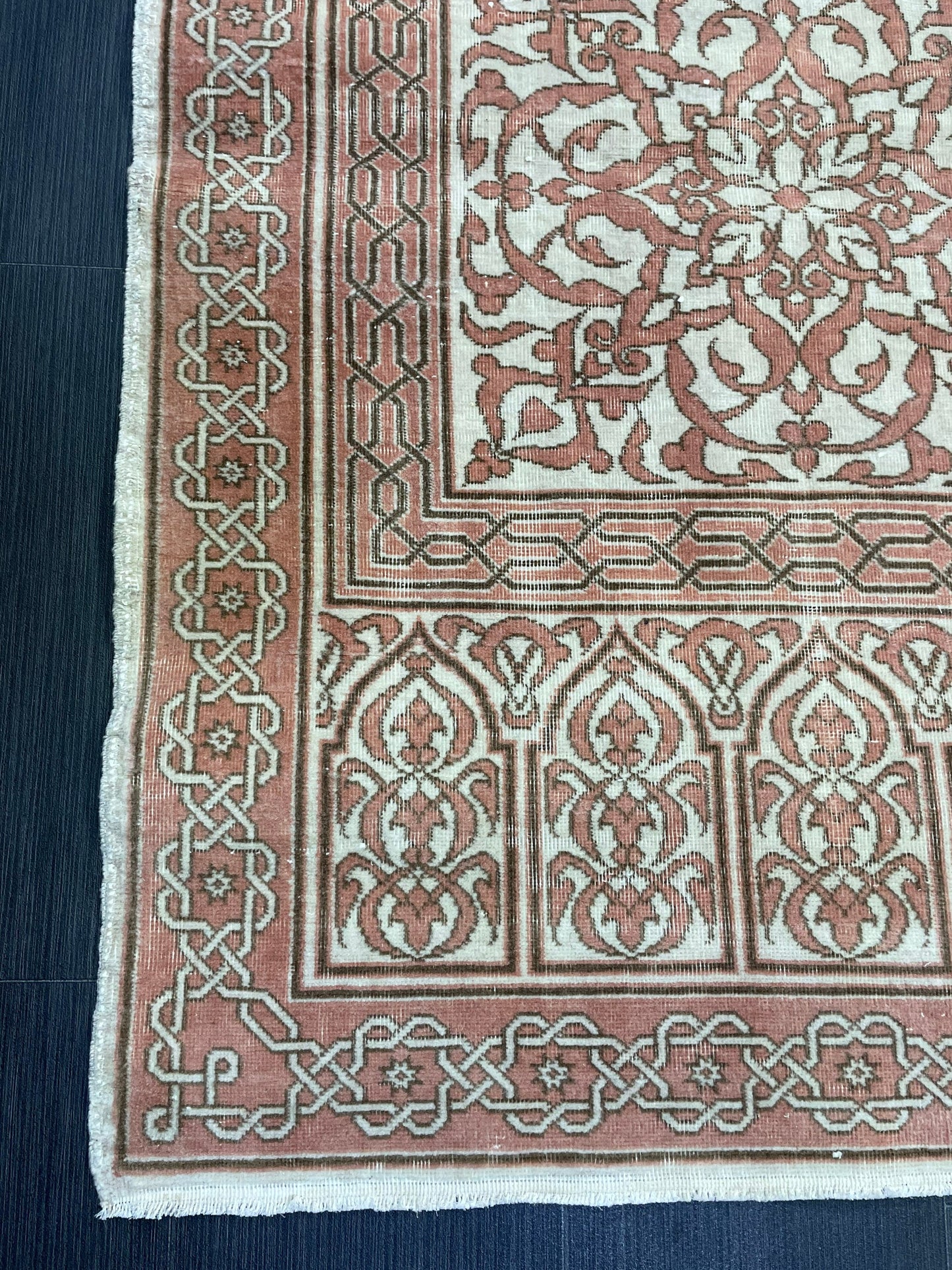 Antique Rug, Vintage 3.4 x 4.8 Rug, Turkish Wool Rug, Oushak Rug Fine Knotted Rug, Hand Knotted Rug, Persian Rug, Handmade Rug