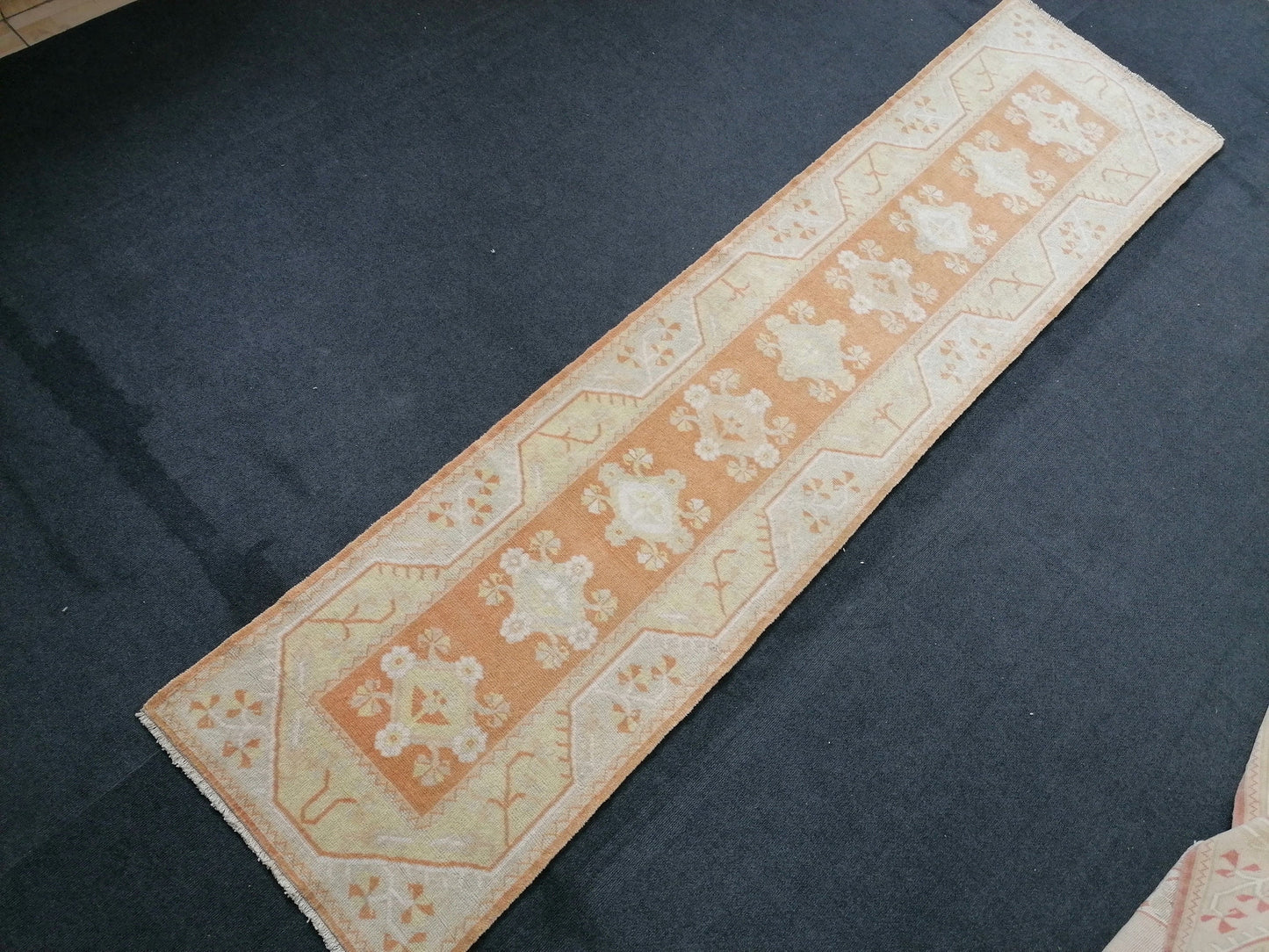 Runner rug, 10'2x2'6, turkish runner rug, soft vintage runner rug, hallway runner rug, kitchen runner rug, turkish oushak runner rug