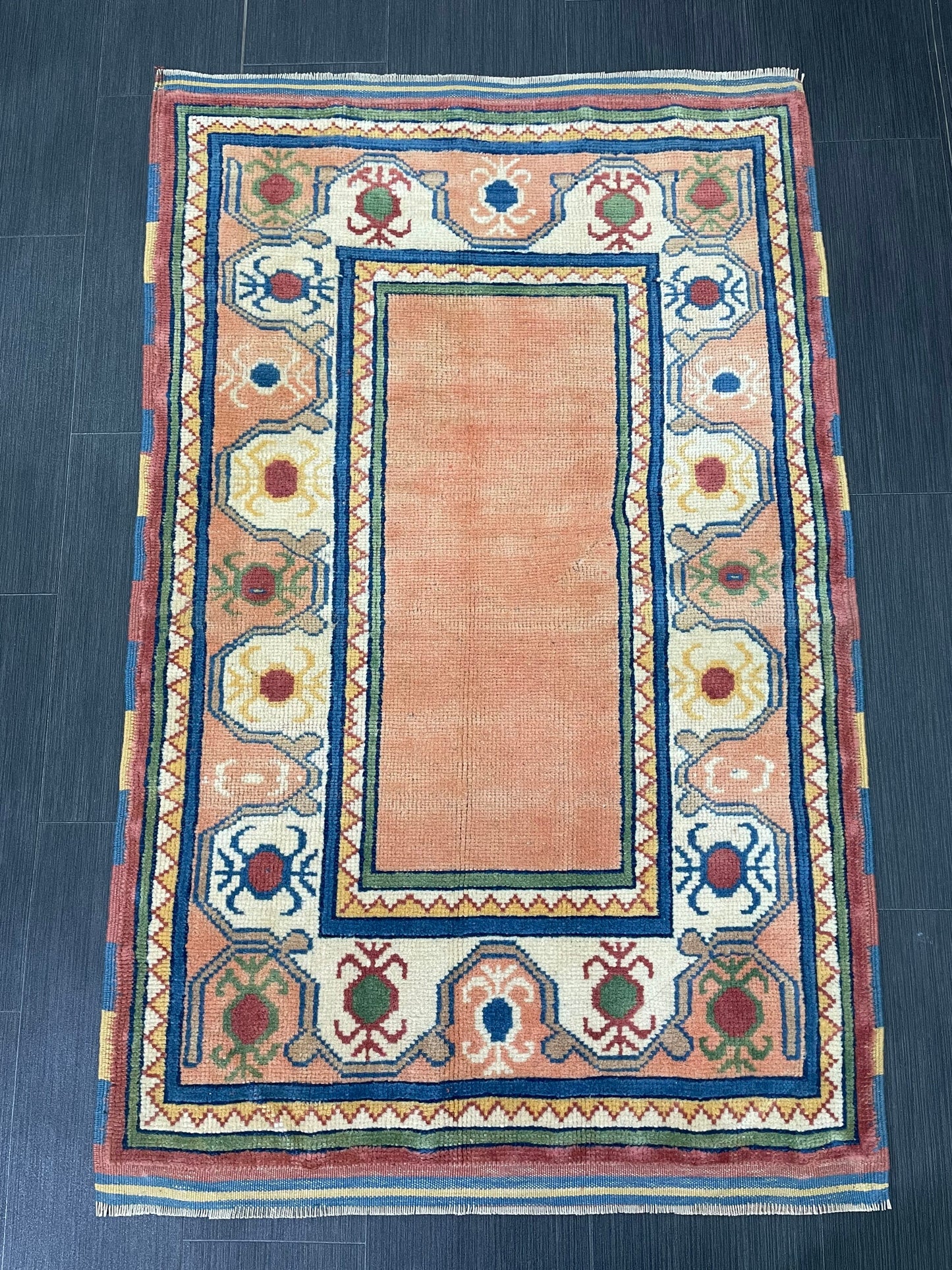 Handmade Rug Oushak 3 x 4.6 Rug Rustic Rug, Bohemian Rug, Rug Runner, Turkish Rug, Farmhouse Rug, Vintage Rug, Wool rug