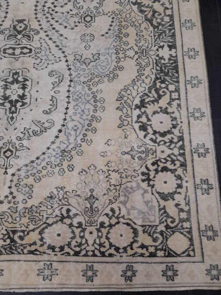 WOOL RUG Vintage 6 x 9.7 Rug Turkish Oushak Rug, Hand Knotted Rug Persian Living Room Rug Oriental Rug Farmhouse Rug Knotted Rug 6x10 rug