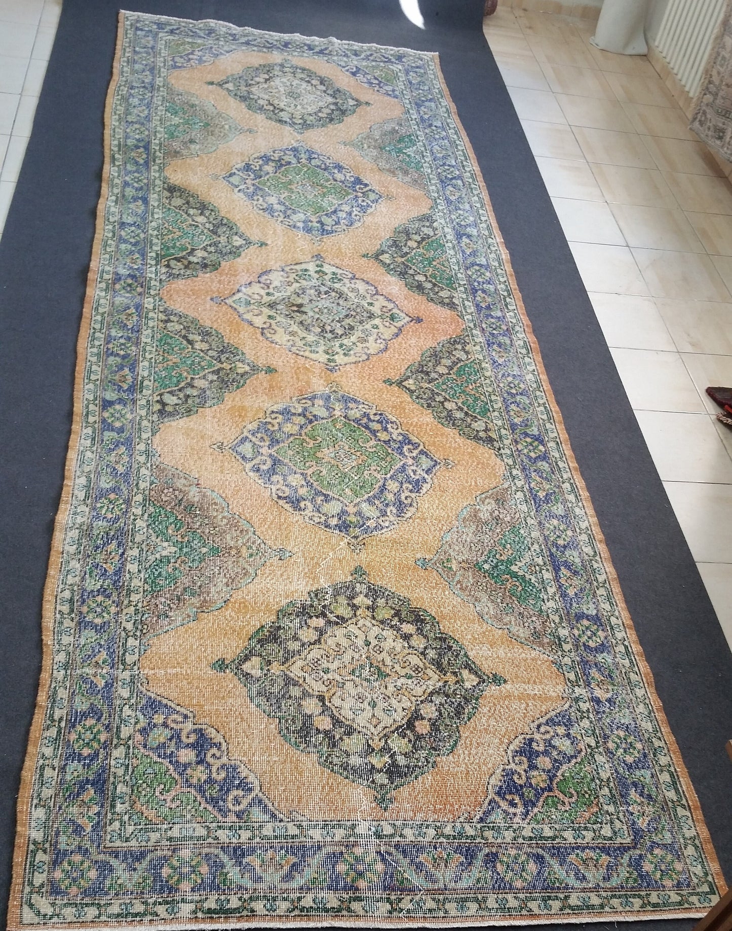 4.8 x 14 VINTAGE RUG , oushak Rug, Turkish Rug,Hand woven Rug, Vintage Rug HAND Made Rugs 5 by 14 runners