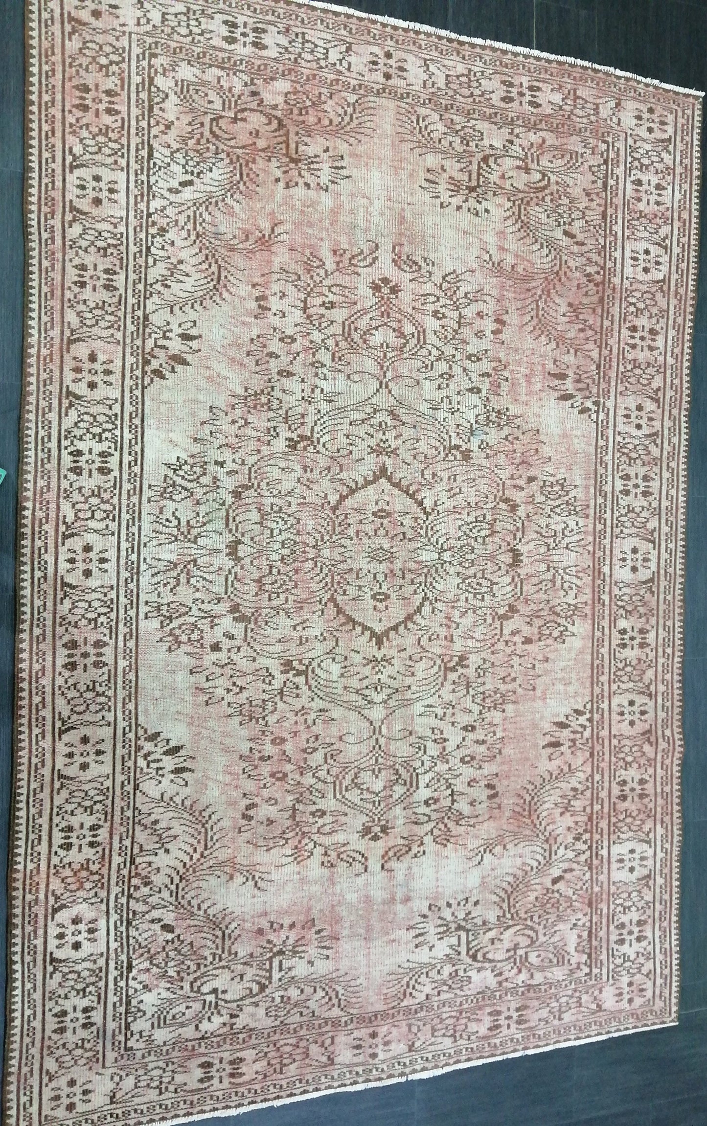 9.3 x 6.2 Large Rugs, Hand Made Rug, Oushak Rug, Rustic Rug, Light Green Rug, 9x6 Rug, Turkish Rug, Farmhouse Rug, Vintage Rug, Wool rug