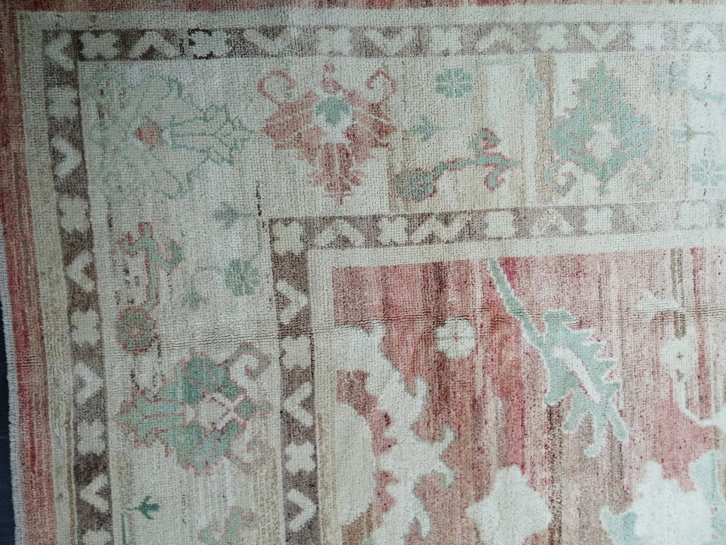 Vintage Muted OUSHAK RUG,12.5 x 8.9 Oushak Rug, Vintage Oushak Rug Wool Oushak Rug Hand Made Rugs, AUTHENTIC Oushak Rug