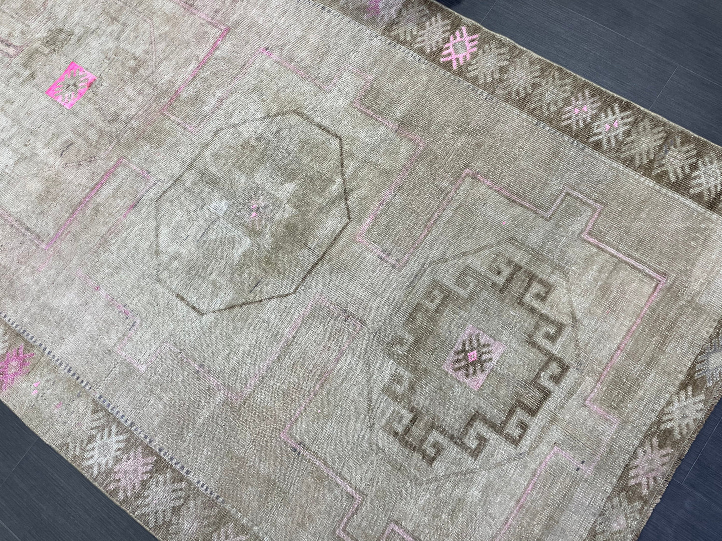 Muted Vintage RUG 5 x 11.6 TURKISH Rug Antique Rug Vintage Rug Wool Oushak Rug Large Handmade Rug Hand Knotted Rug