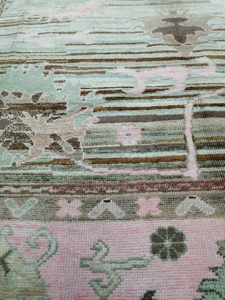 OUSHAK RUG, 12.2 x 9.2 TURKISH Oushak Rug, Vintage Oushak Rug Wool Oushak Rug Hand Made Rugs, Authentic Oushak Rug