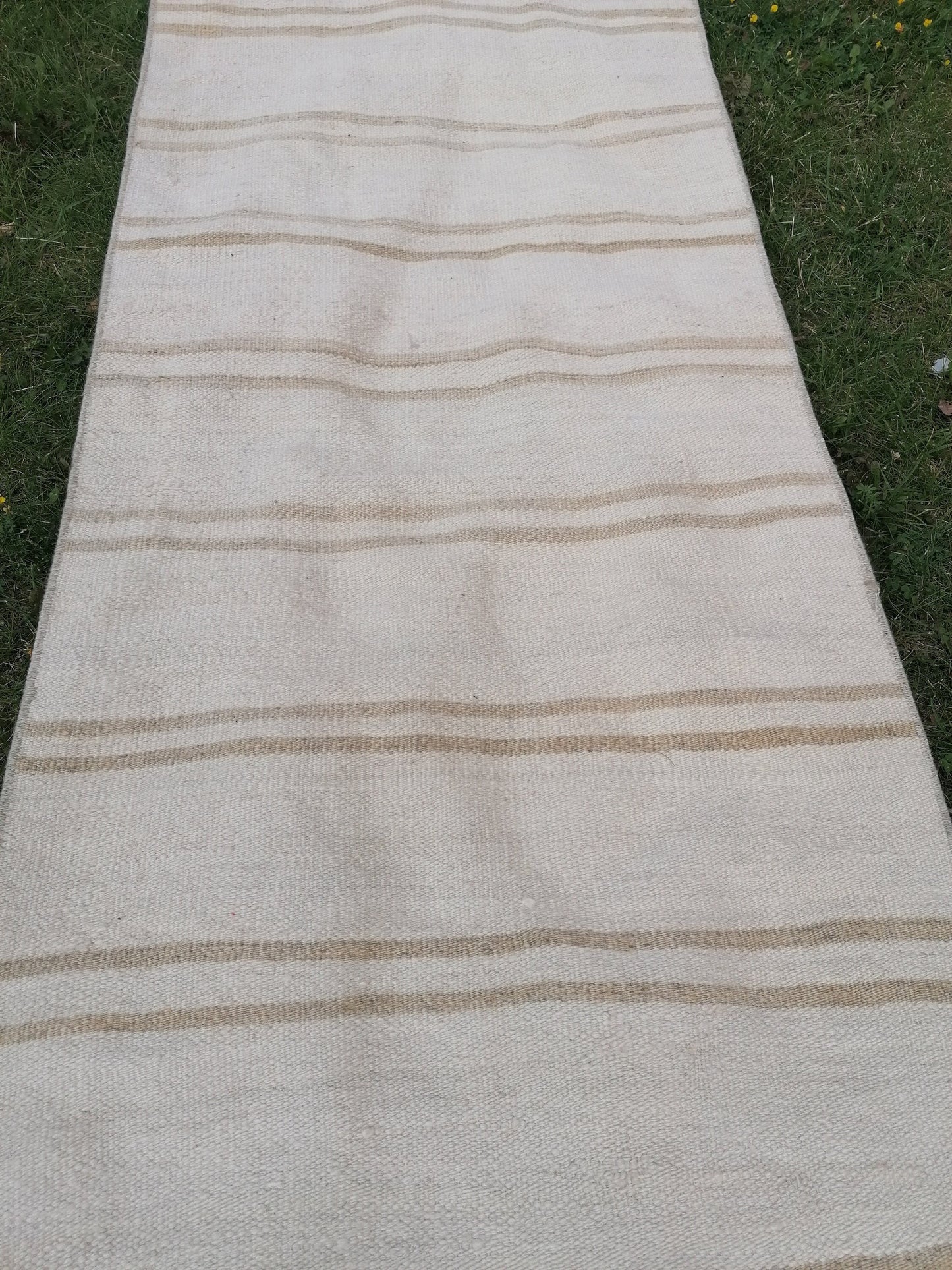 2.2x26 Neutral vintage runner rug , extra long flat woven kilim runner, oriental runner rug, vintage handmade rug