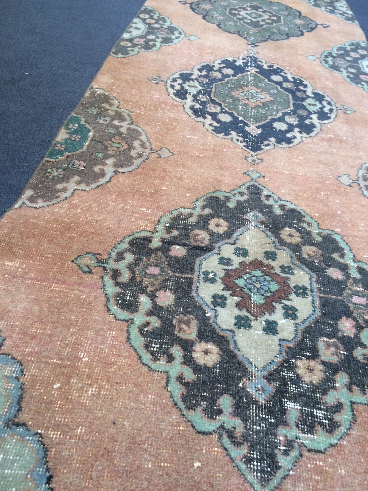 3 x 13.7 Turkish Runner Rug Oushak Runner Rug Vintage Runner Rug Hallway Runner Rug Kitchen Runner Rug Wool Runner Rug Wool Oushak Runner