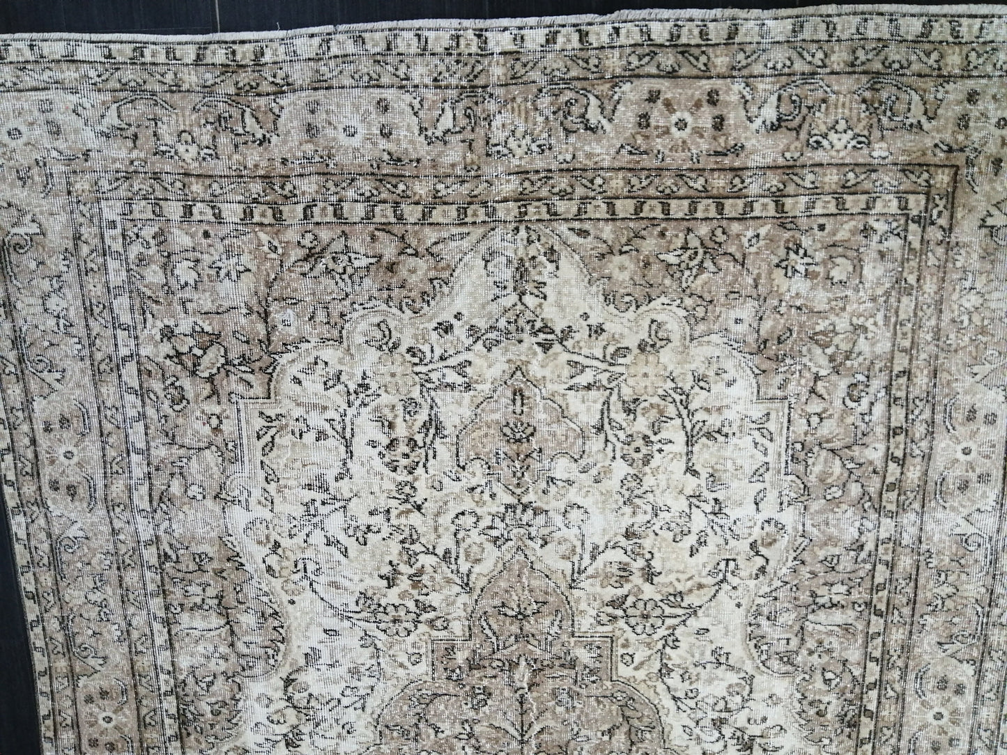 Neutral Rugs, 6.5 x 9.8 Vintage Rug Hand Made Rug, Muted Oushak Rug, Rustic Rug, Turkish Rug, Farmhouse Rug, Wool rug
