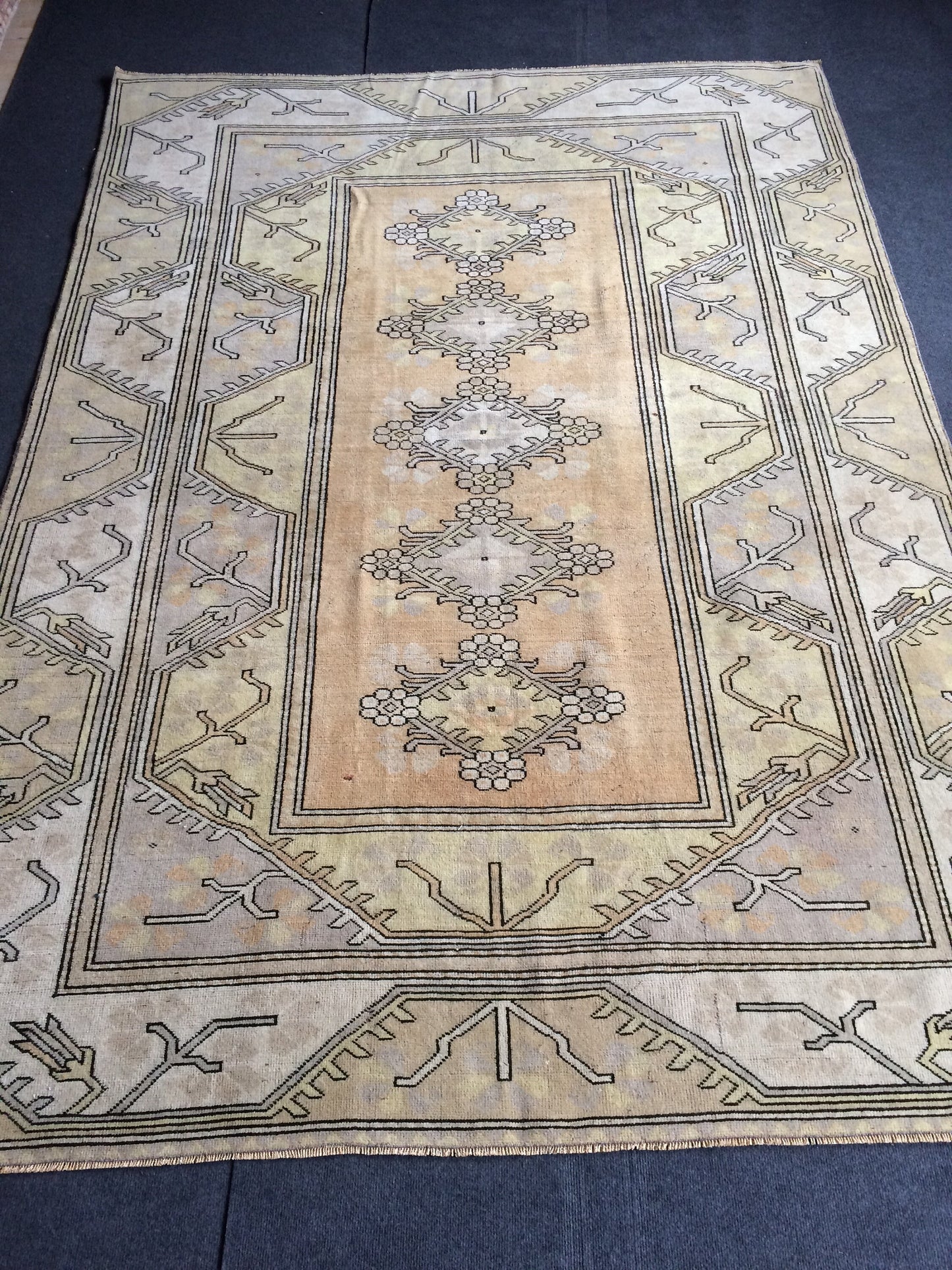 6.2 x 8.8 TURKISH RUG Oushak Rug Vintage Rug Wool Rug Hand Knotted Rug Hand Made Rug