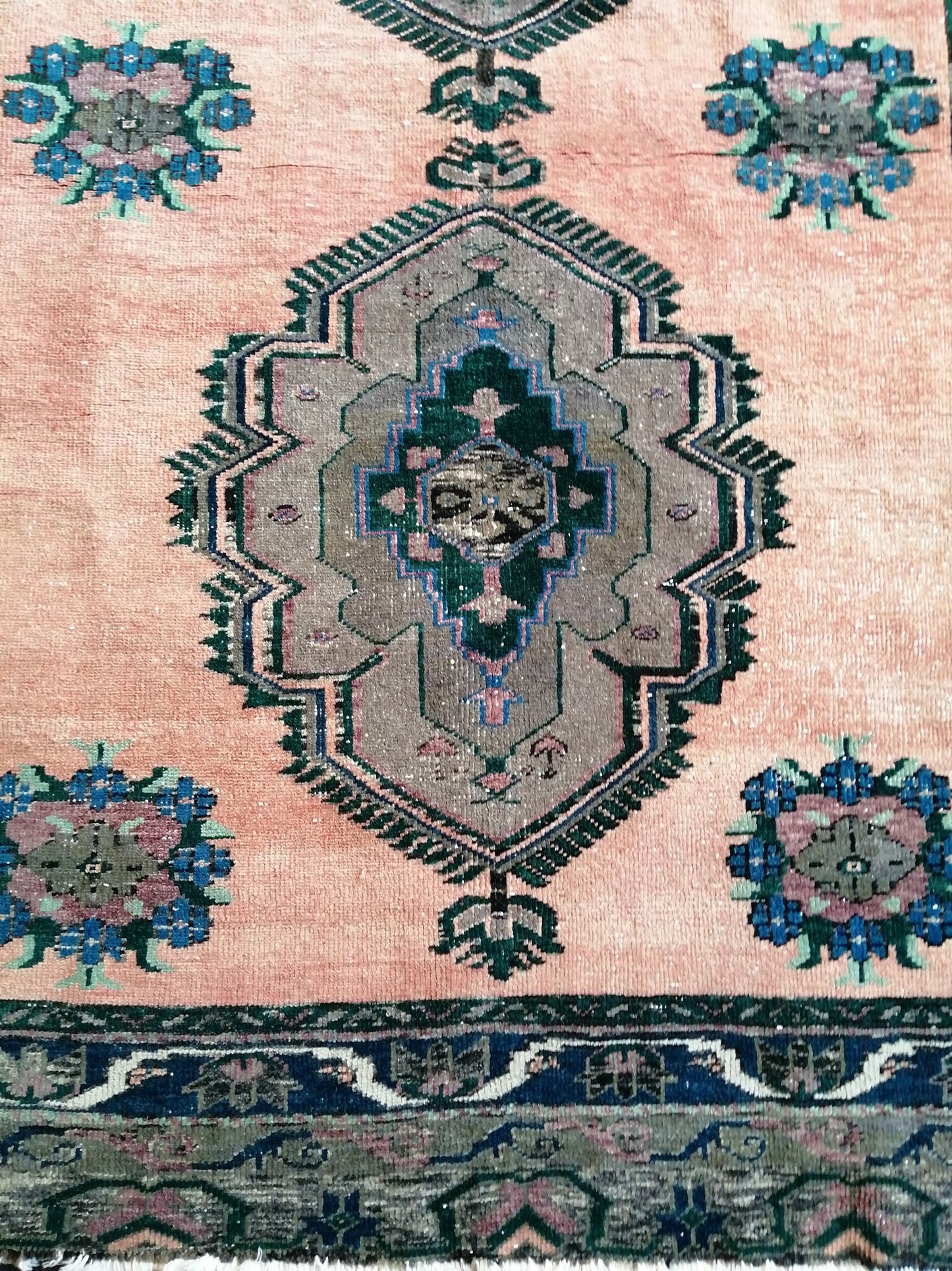 Turkish Rug 5x12, Large Area Rug , Vintage Rug, Oushak Rug, Oriental Runner