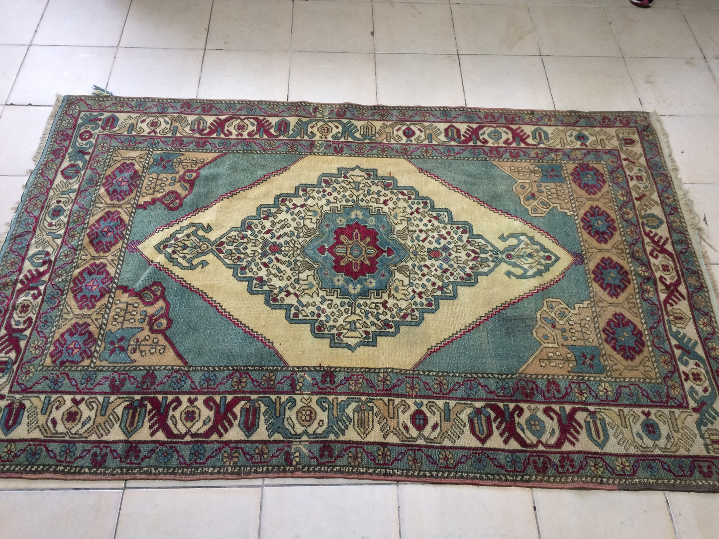 Turkish Rugs, Oushak Rug, Hand Knotted Rug, Wool Persian Rug,Handmade Rug, Wool Turkish Rug, Vintage Farmhouse Rug, Vintage Rug, Floor Art